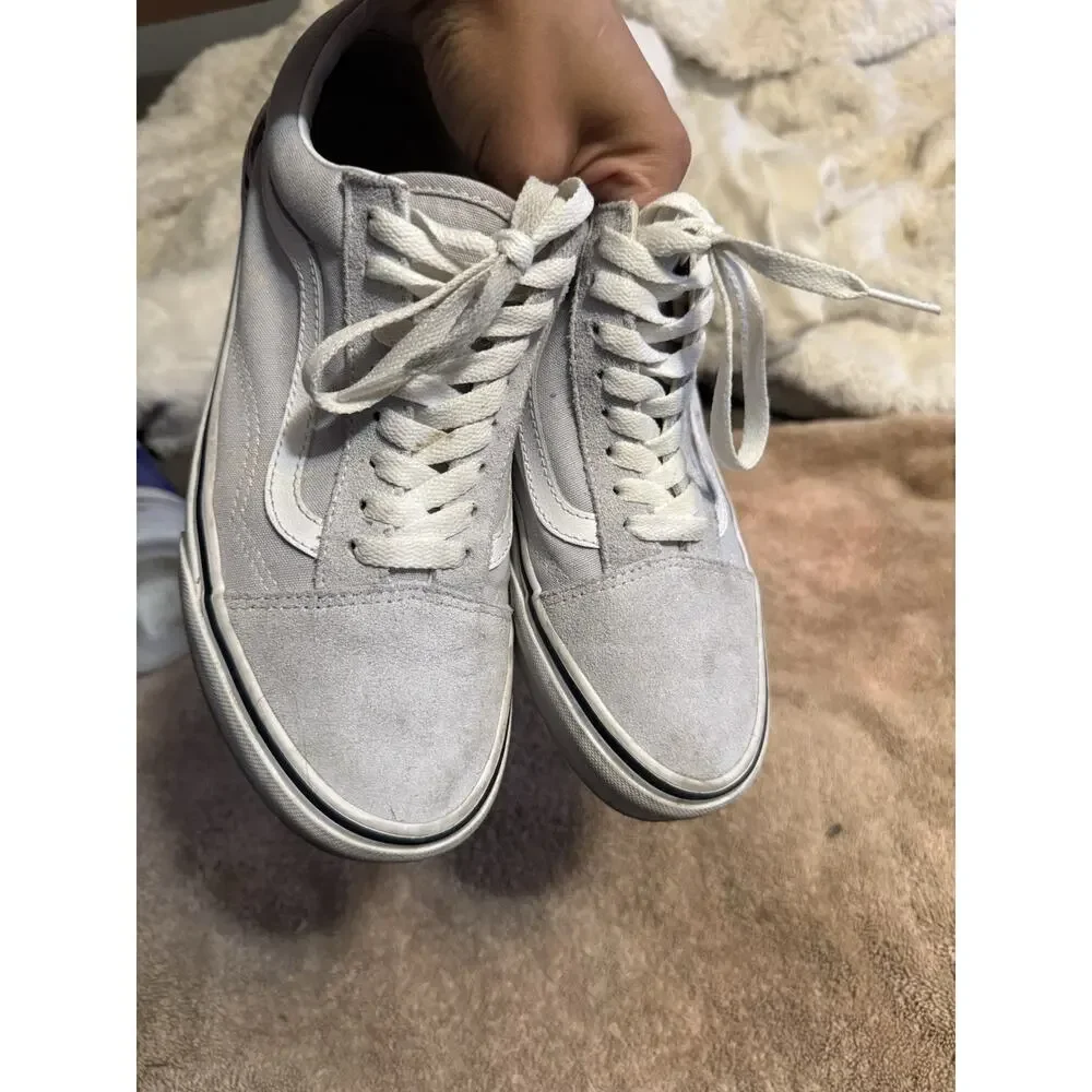 VANS Old Skool Men’s Gray/White Low Top Lace Up Athletic Sneaker